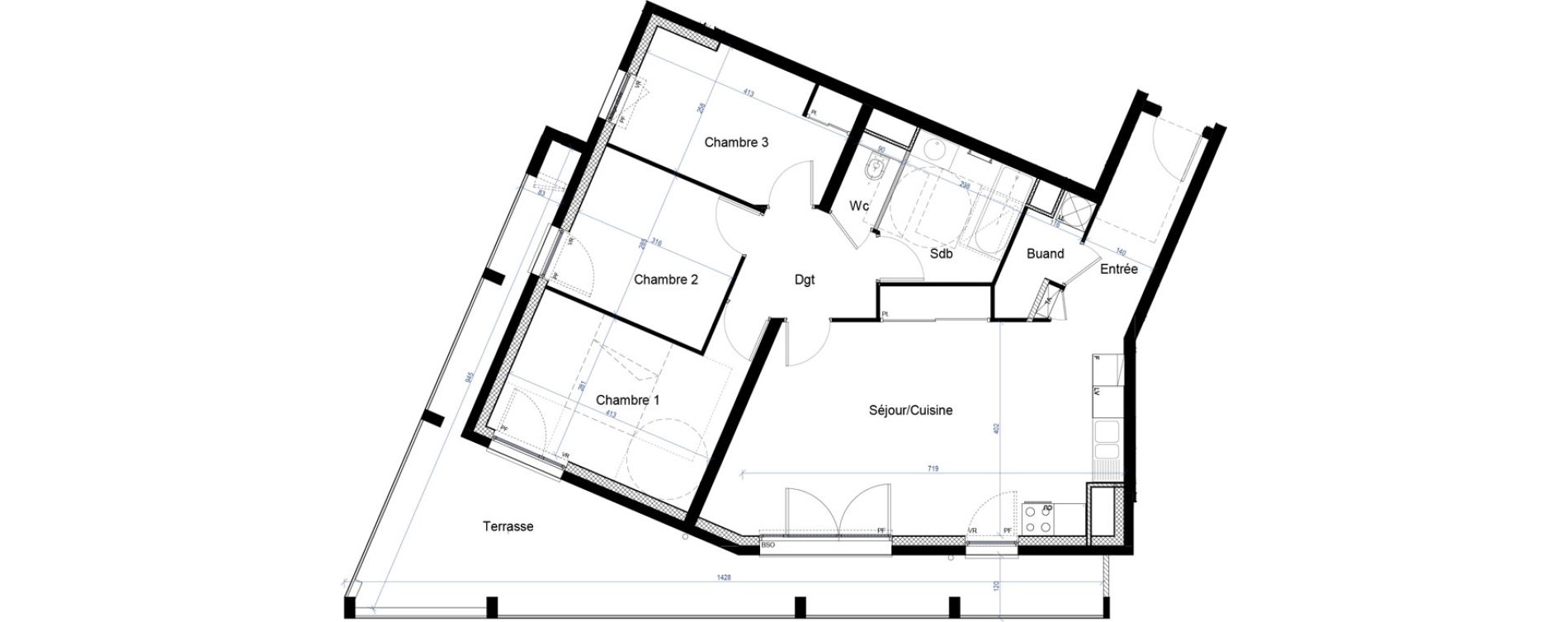 Appartement T4 de 81,69 m2 &agrave; Villefranche-Sur-Sa&ocirc;ne Monplaisir - quarantaine