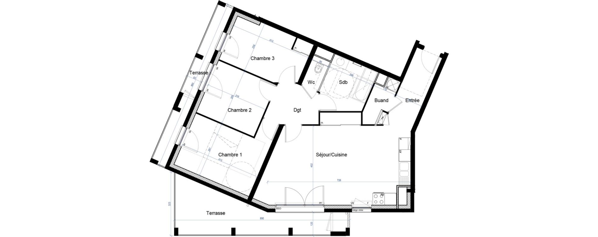 Appartement T4 de 81,68 m2 &agrave; Villefranche-Sur-Sa&ocirc;ne Monplaisir - quarantaine