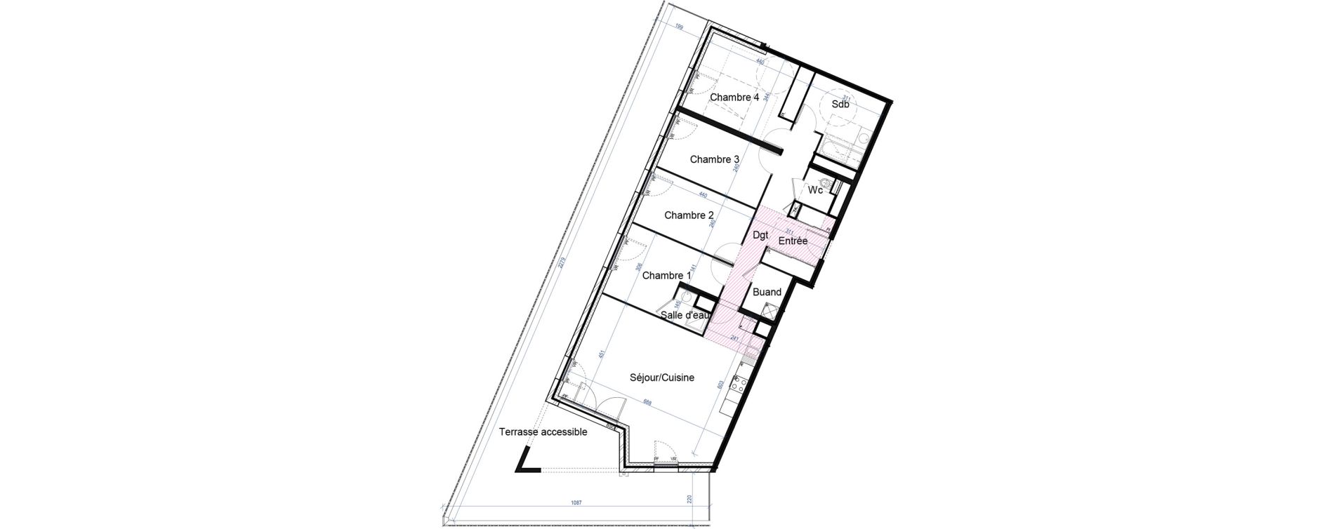 Appartement T5 de 110,50 m2 &agrave; Villefranche-Sur-Sa&ocirc;ne Monplaisir - quarantaine
