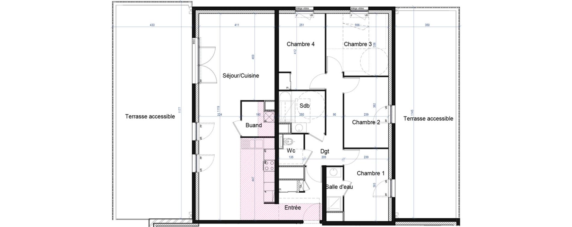 Appartement T5 de 106,37 m2 &agrave; Villefranche-Sur-Sa&ocirc;ne Monplaisir - quarantaine