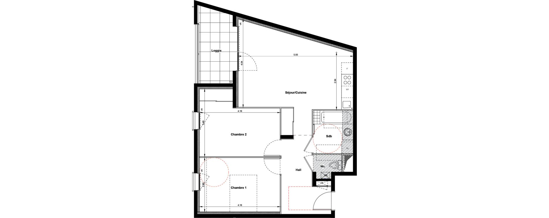 Appartement T3 de 62,61 m2 &agrave; Villefranche-Sur-Sa&ocirc;ne Centre
