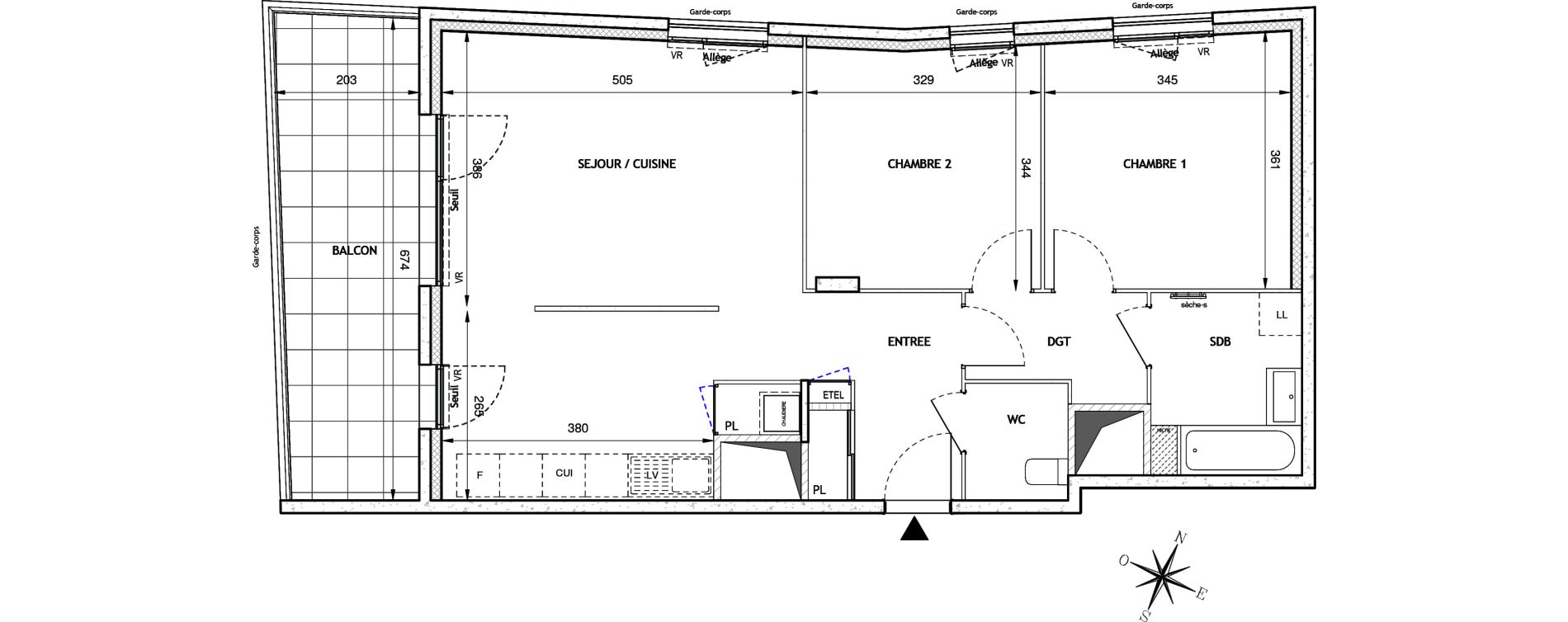 Appartement T3 de 71,54 m2 &agrave; Villeurbanne La soie