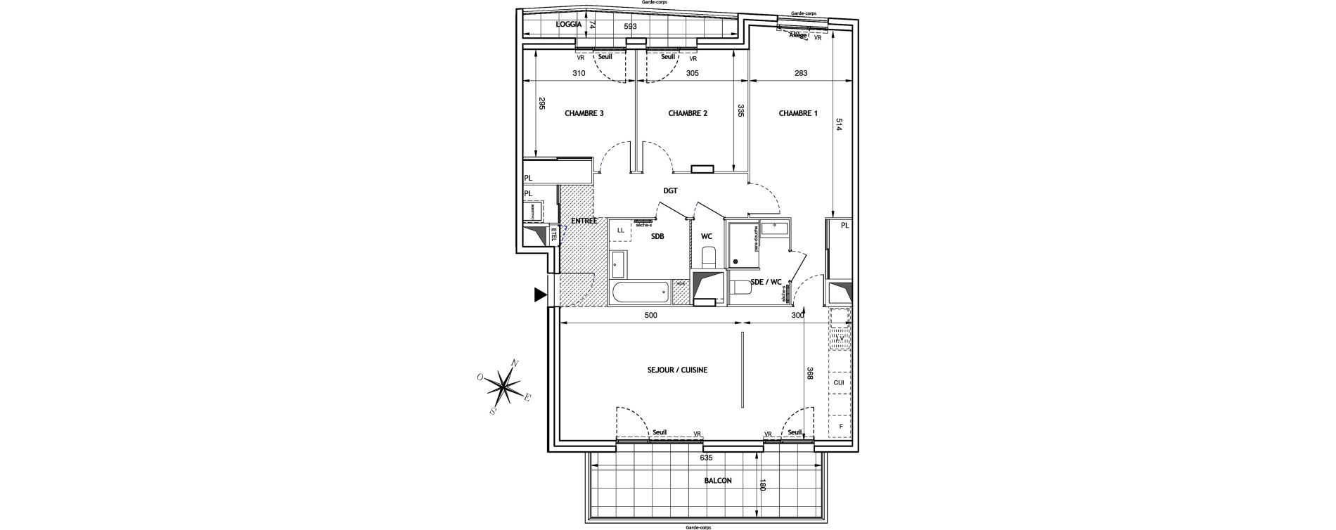 Appartement T4 de 89,23 m2 &agrave; Villeurbanne La soie