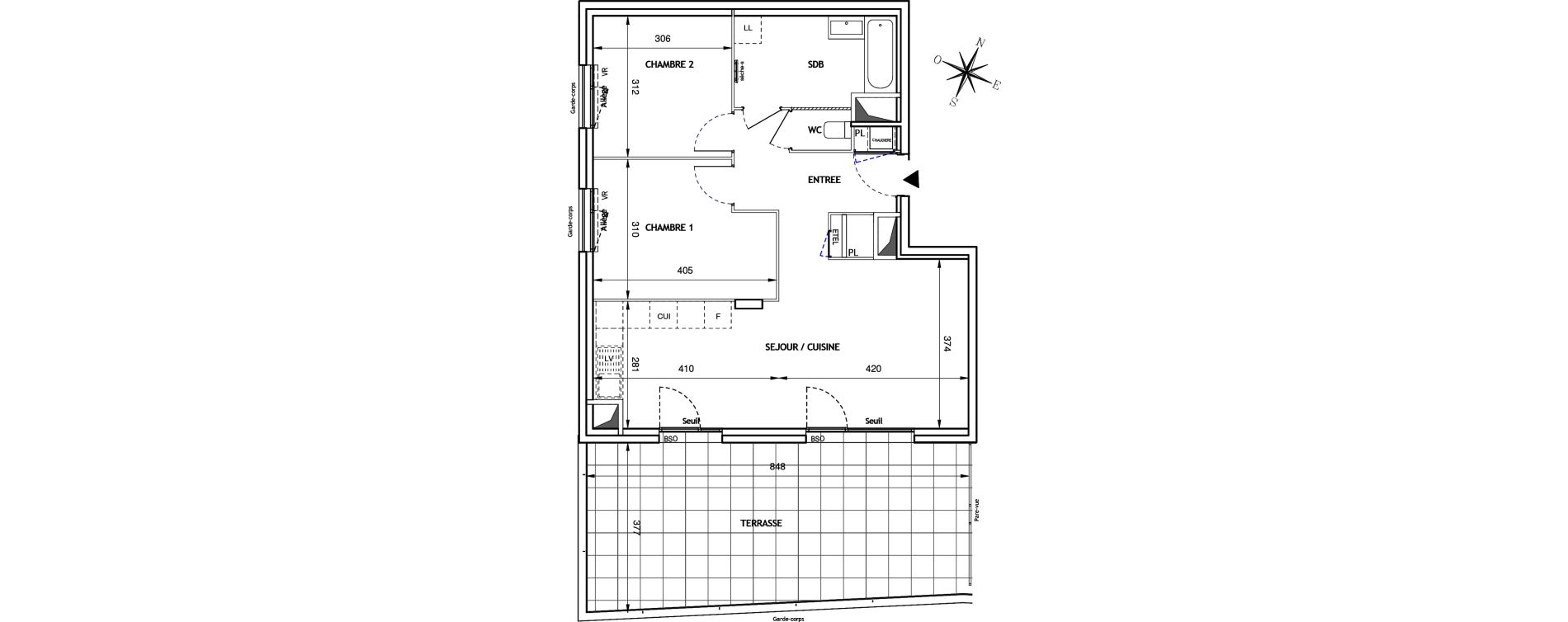 Appartement T3 de 63,82 m2 &agrave; Villeurbanne La soie