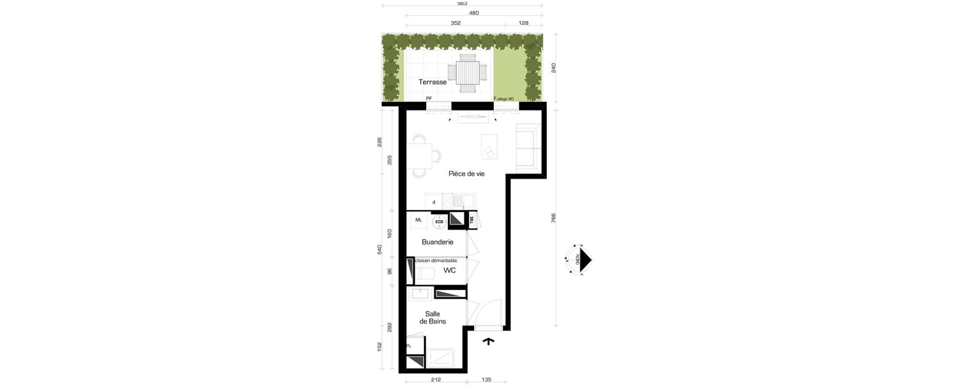 Appartement T1 de 30,44 m2 &agrave; Villeurbanne Cyprian - les brosses