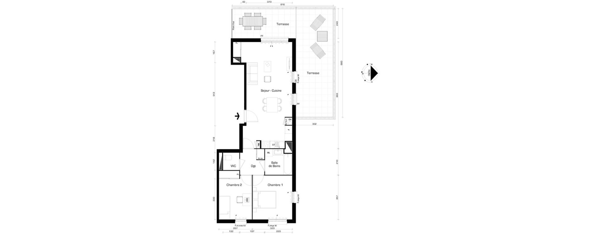 Appartement T3 de 65,12 m2 &agrave; Villeurbanne Cyprian - les brosses