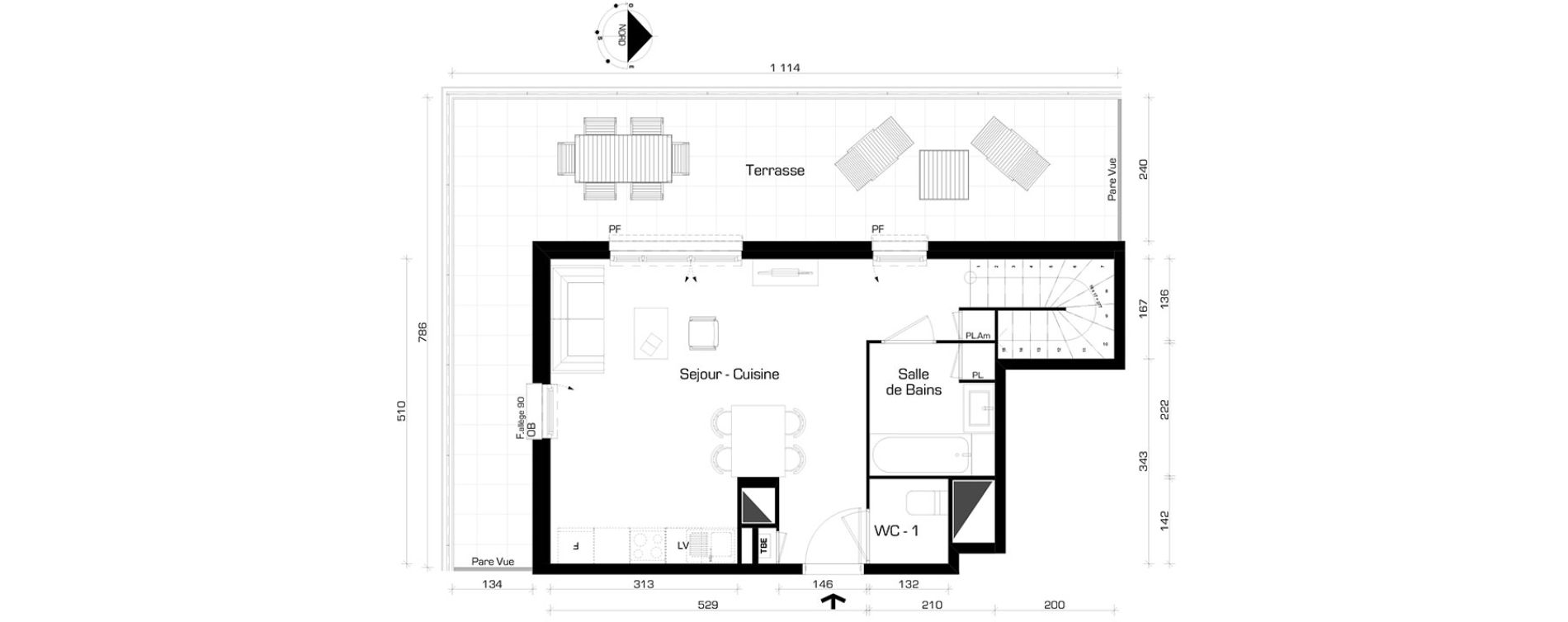 Appartement T3 de 69,00 m2 &agrave; Villeurbanne Cyprian - les brosses