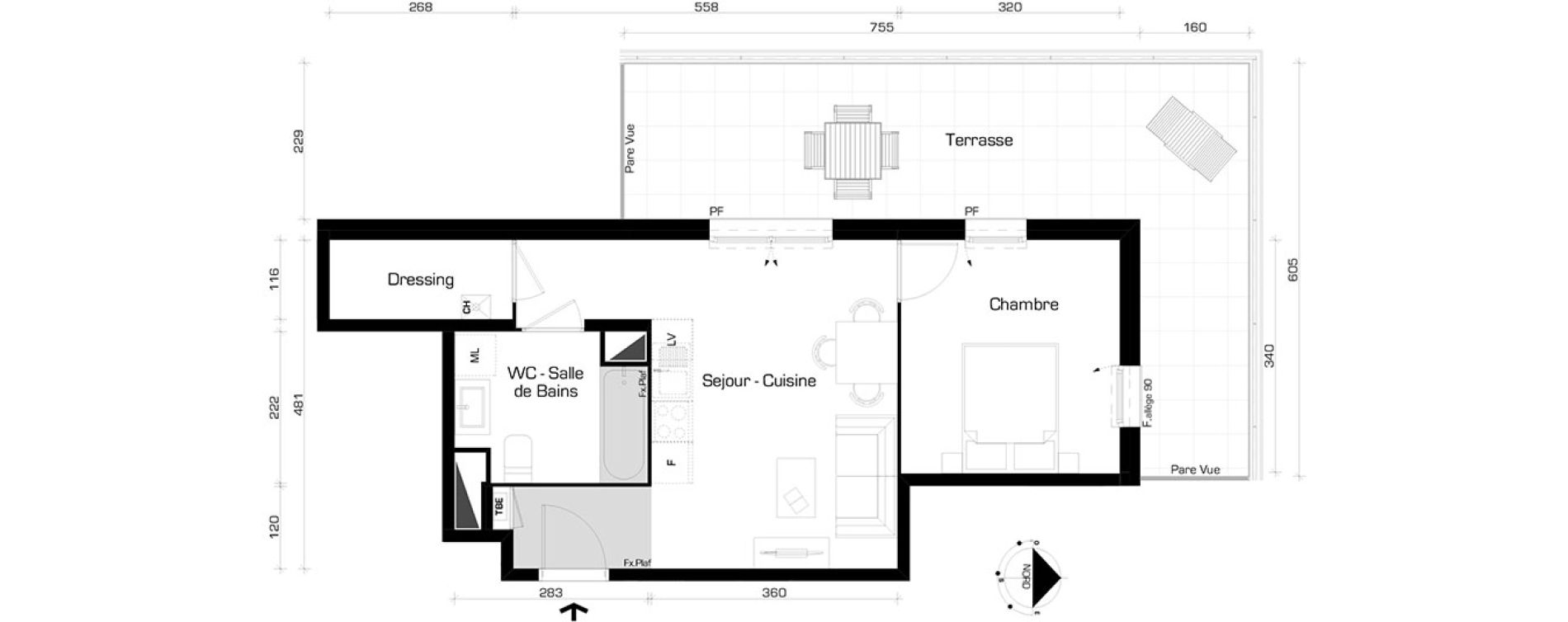 Appartement T2 de 41,87 m2 &agrave; Villeurbanne Cyprian - les brosses