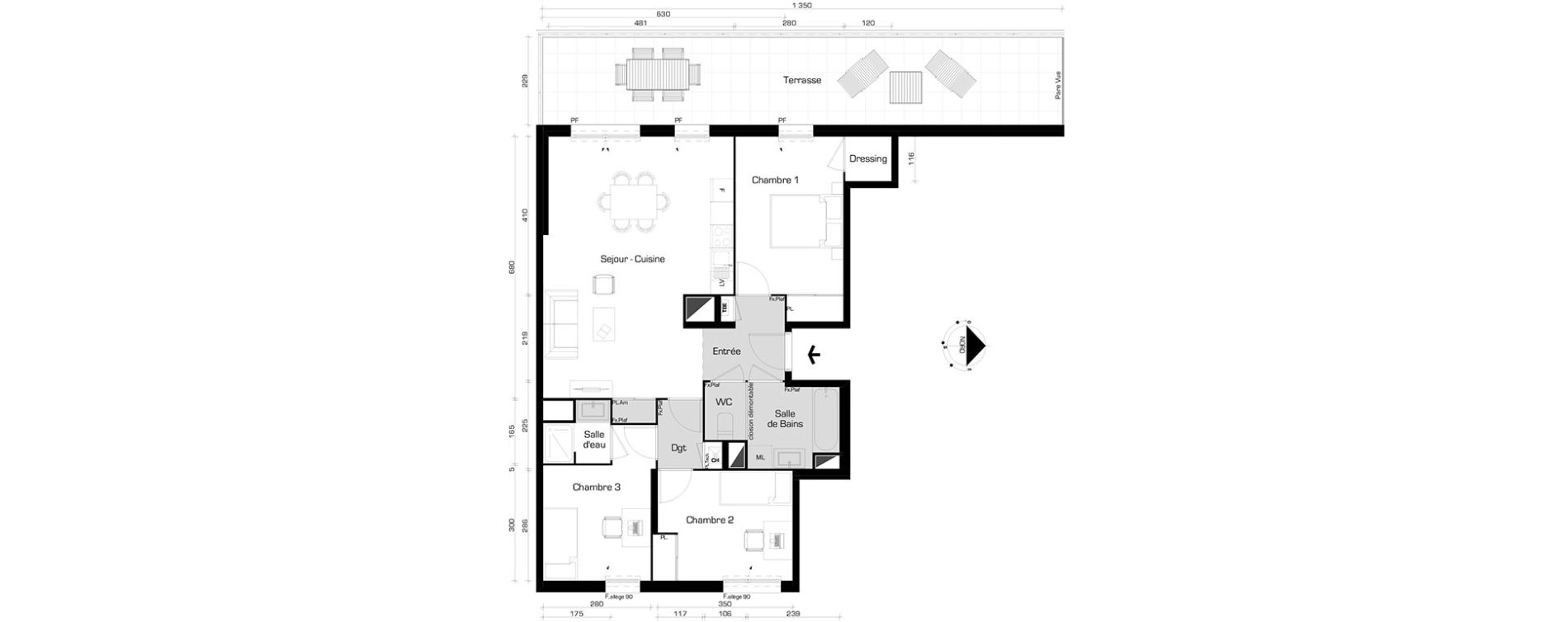 Appartement T4 de 80,32 m2 &agrave; Villeurbanne Cyprian - les brosses