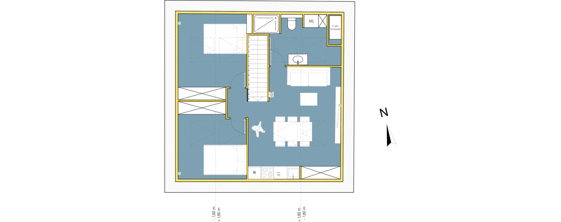 Appartement T2 bis de 27,83 m2 à Villeurbanne Buers - croix-luizet