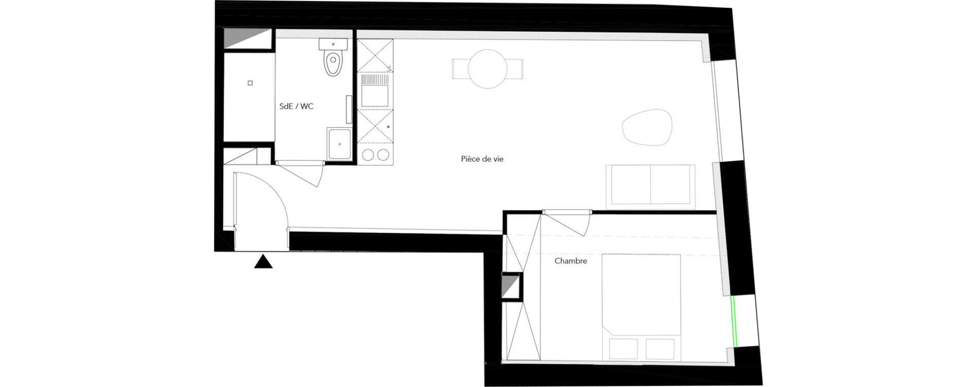 Appartement T2 de 36,03 m2 &agrave; Villeurbanne Buers - croix-luizet