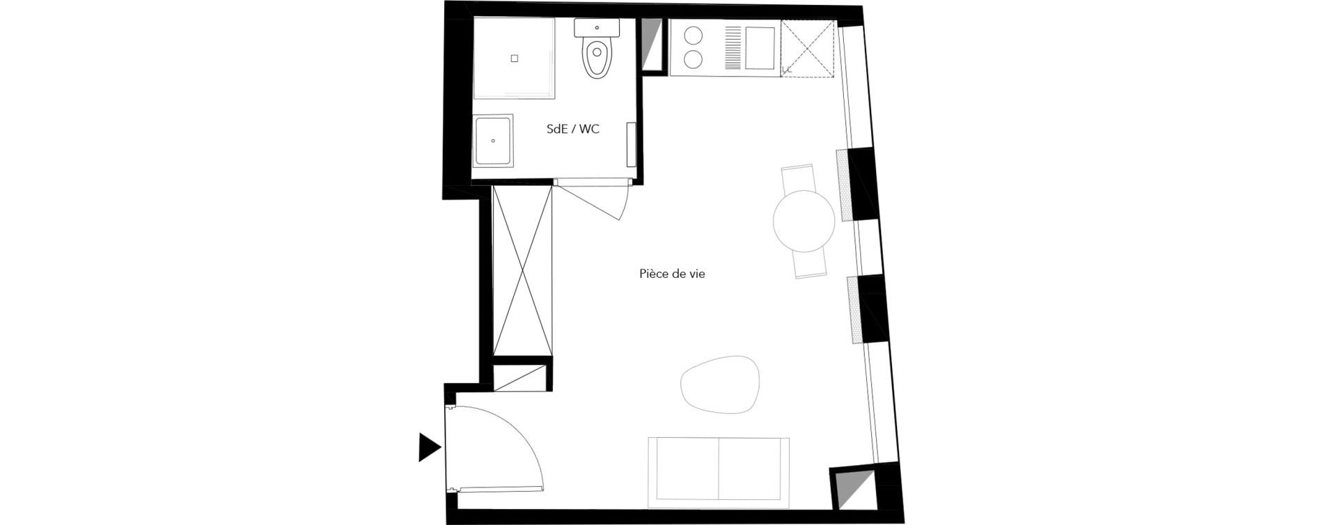 Appartement T1 de 22,89 m2 &agrave; Villeurbanne Buers - croix-luizet