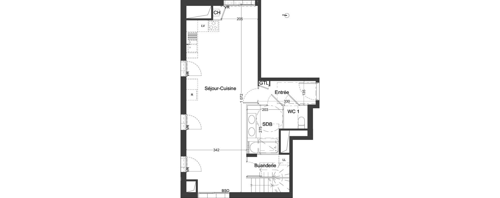 Duplex T4 de 99,74 m2 &agrave; Villeurbanne Ferrandi&egrave;re - maisons-neuves