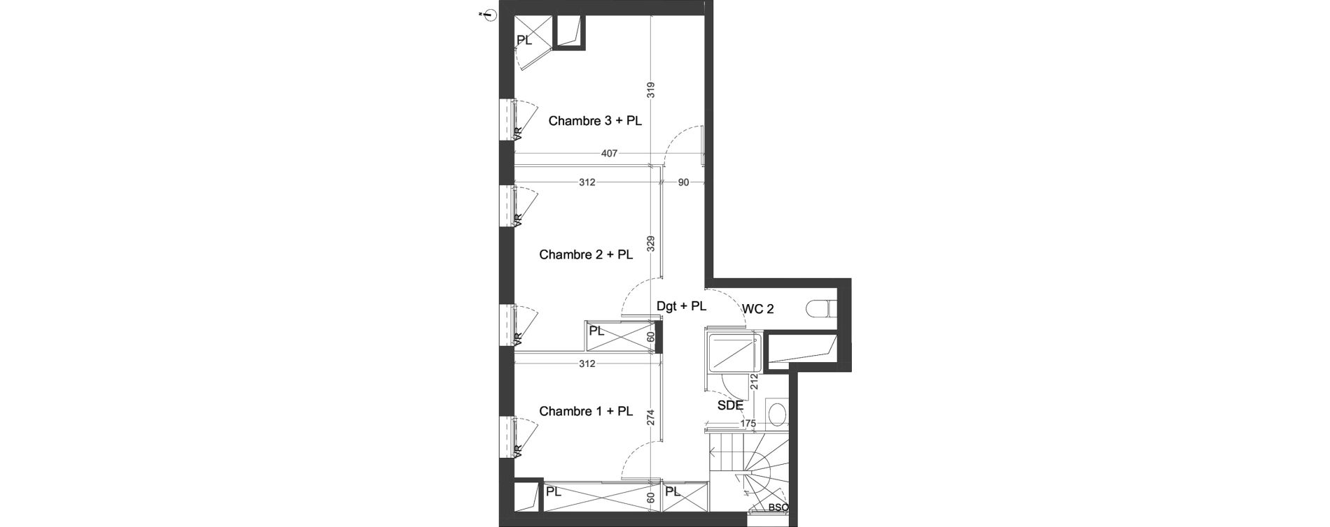 Duplex T4 de 99,74 m2 &agrave; Villeurbanne Ferrandi&egrave;re - maisons-neuves
