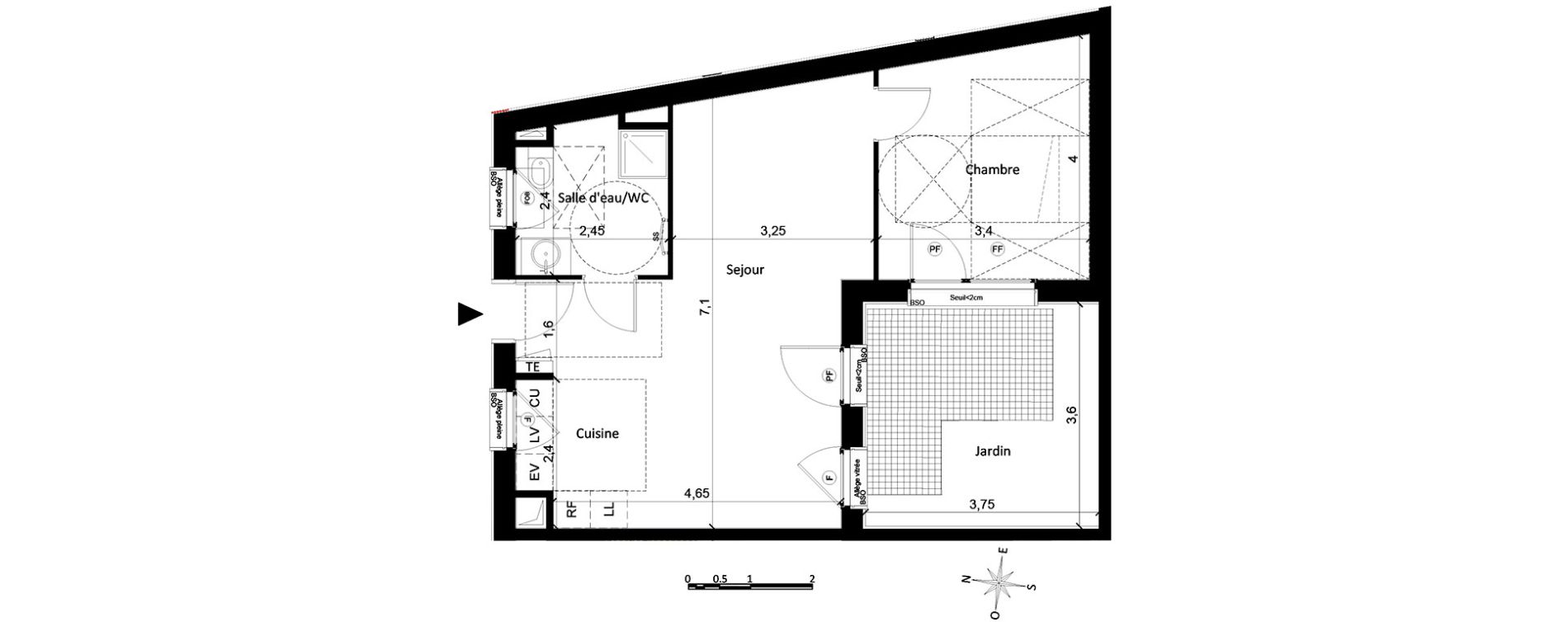 Appartement T2 de 48,95 m2 &agrave; Villeurbanne Centre
