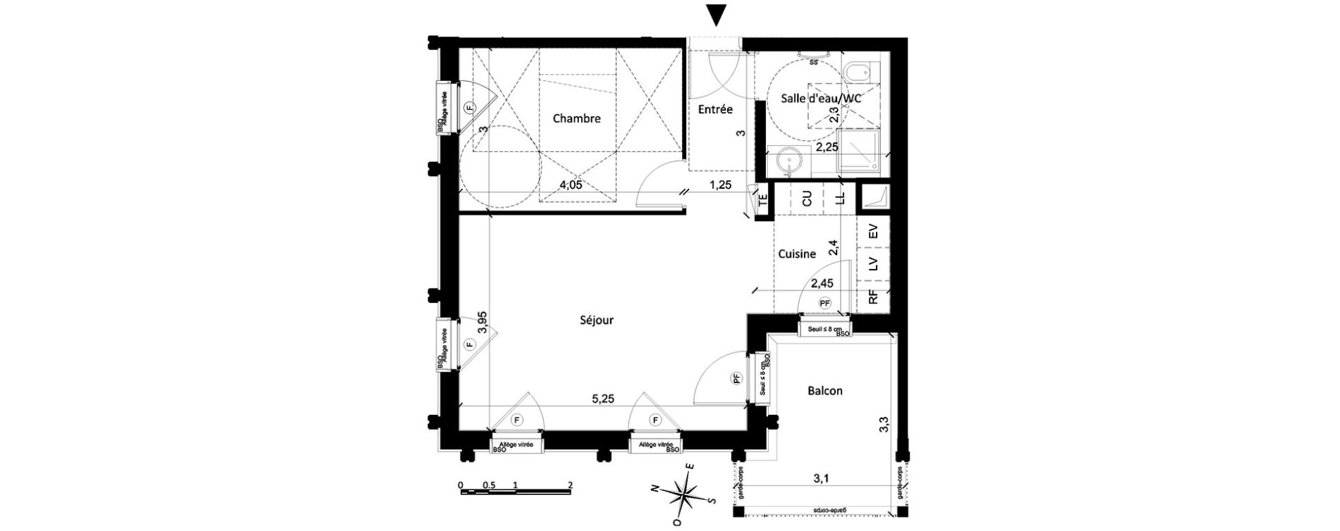 Appartement T2 de 47,49 m2 &agrave; Villeurbanne Centre
