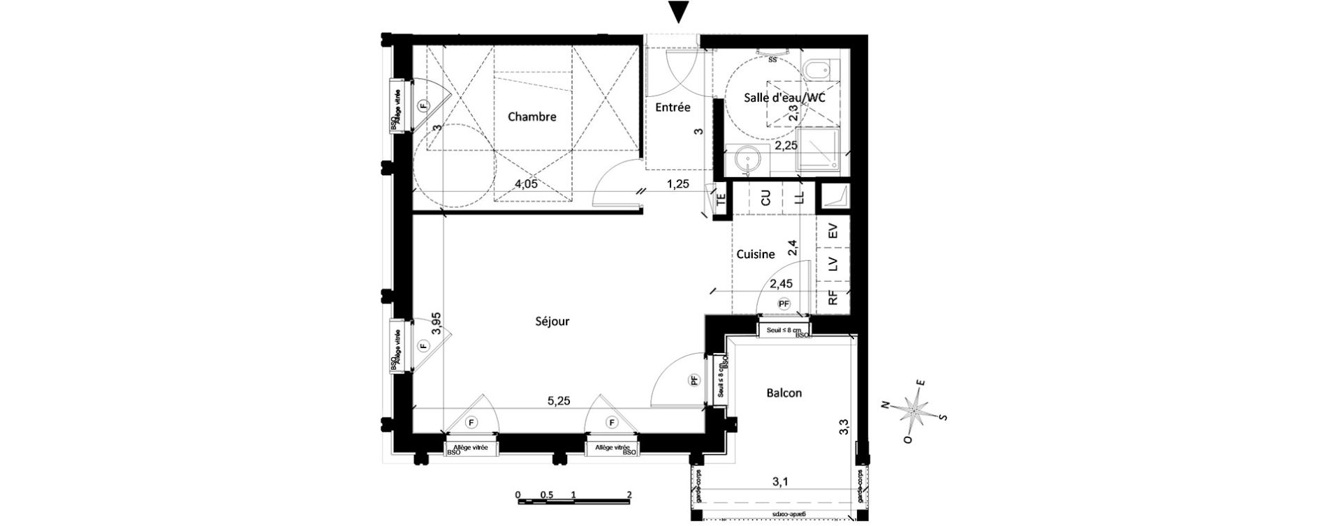 Appartement T2 de 47,49 m2 &agrave; Villeurbanne Centre