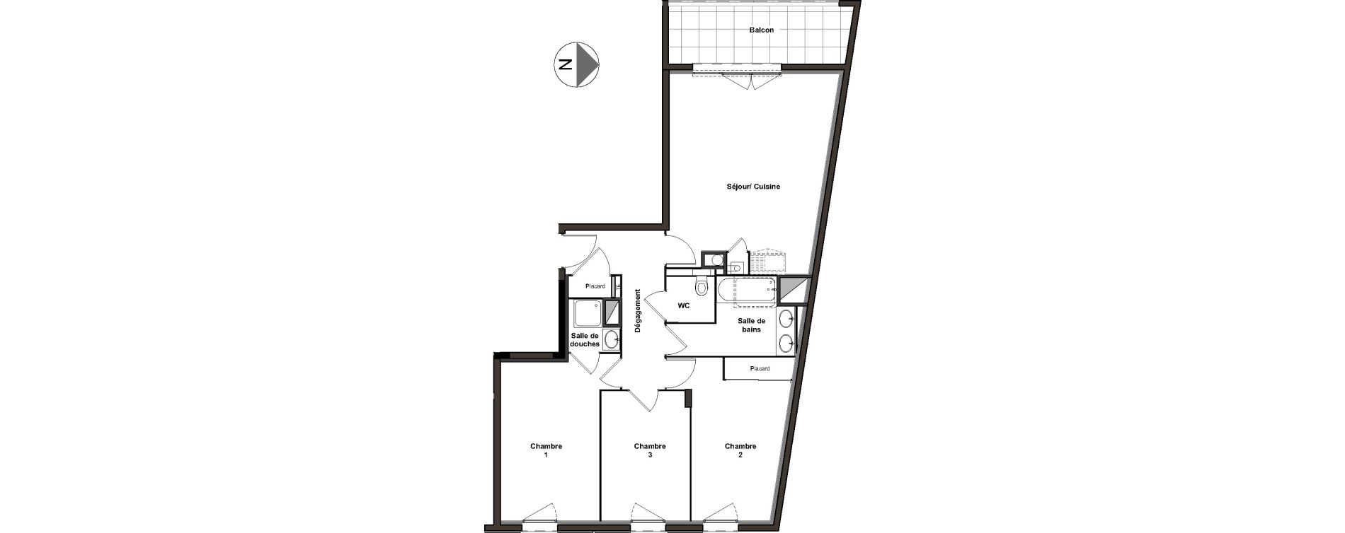 Appartement T4 de 76,67 m2 &agrave; Villeurbanne Ferrandi&egrave;re - maisons-neuves