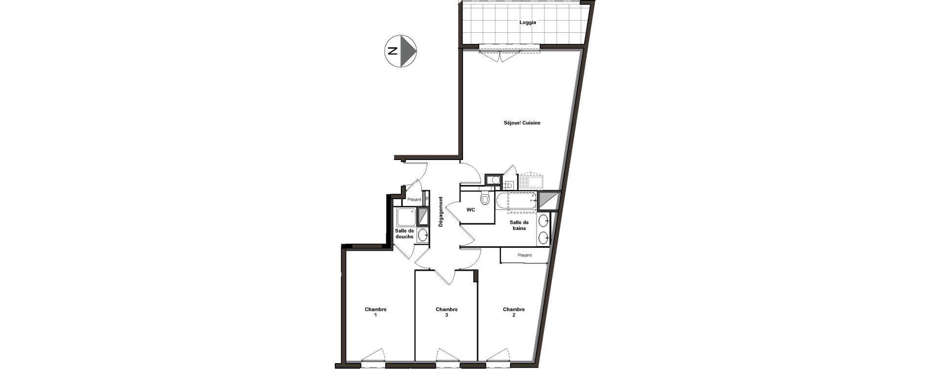 Appartement T4 de 75,62 m2 &agrave; Villeurbanne Ferrandi&egrave;re - maisons-neuves