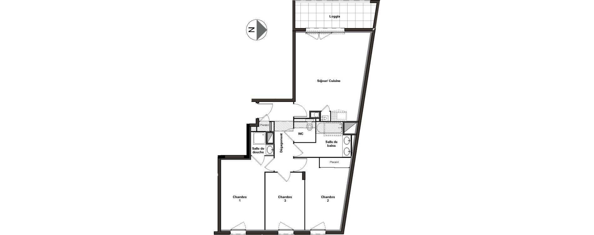 Appartement T4 de 75,62 m2 &agrave; Villeurbanne Ferrandi&egrave;re - maisons-neuves