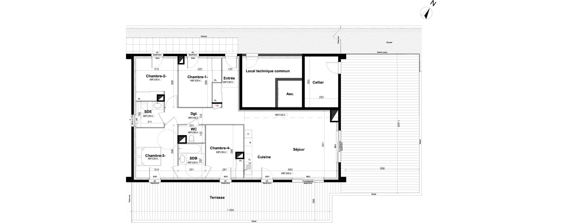 Appartement T5 de 103,40 m2 &agrave; Villeurbanne Gratte-ciel - dedieu - charmettes