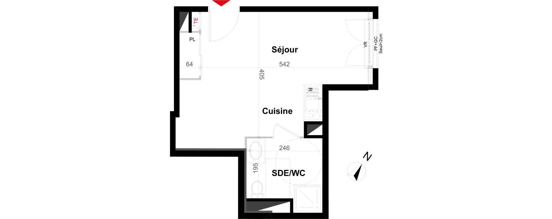 Appartement T1 de 27,90 m2 &agrave; Villeurbanne Gratte-ciel - dedieu - charmettes