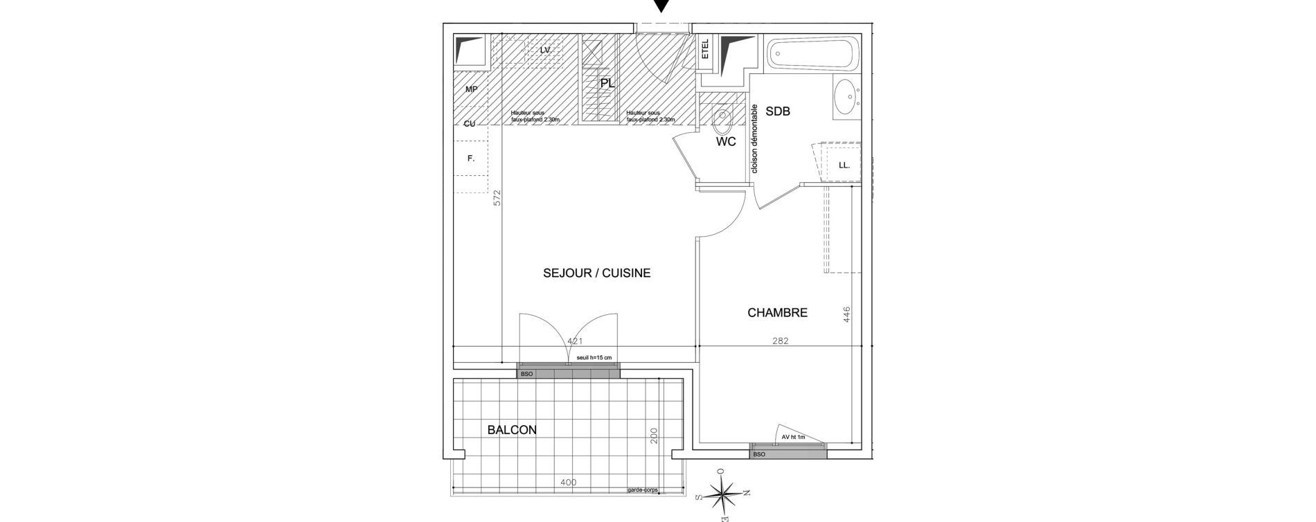 Appartement T2 de 42,15 m2 &agrave; Villeurbanne 