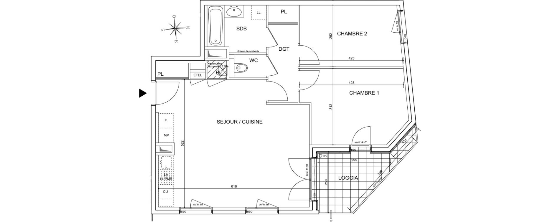 Appartement T3 de 65,05 m2 &agrave; Villeurbanne 