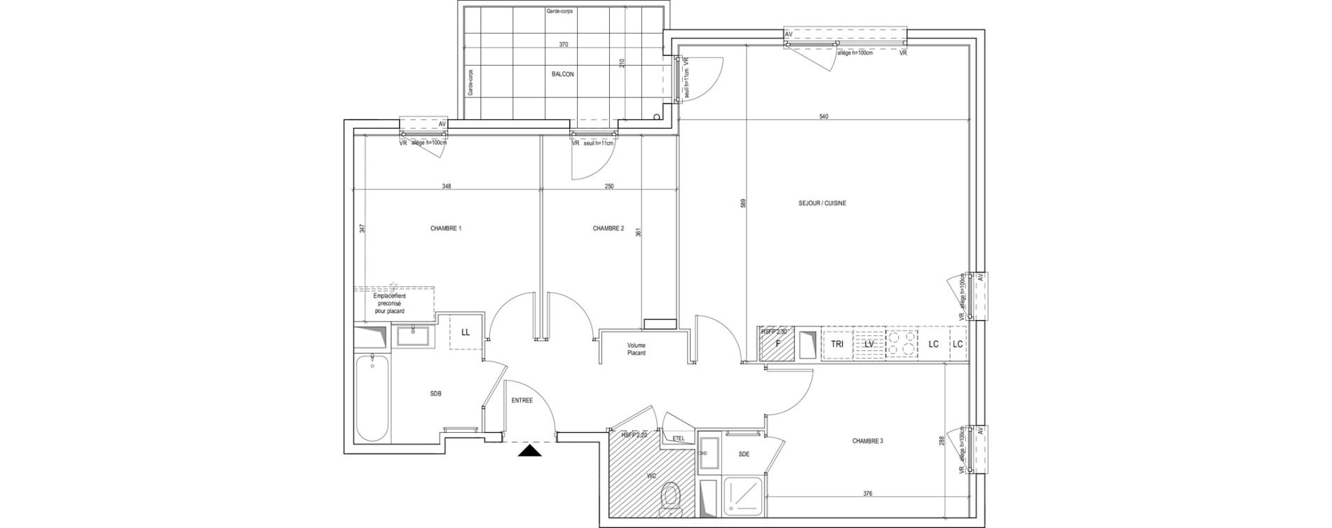 Appartement T4 de 80,80 m2 &agrave; Villeurbanne Gratte-ciel - dedieu - charmettes