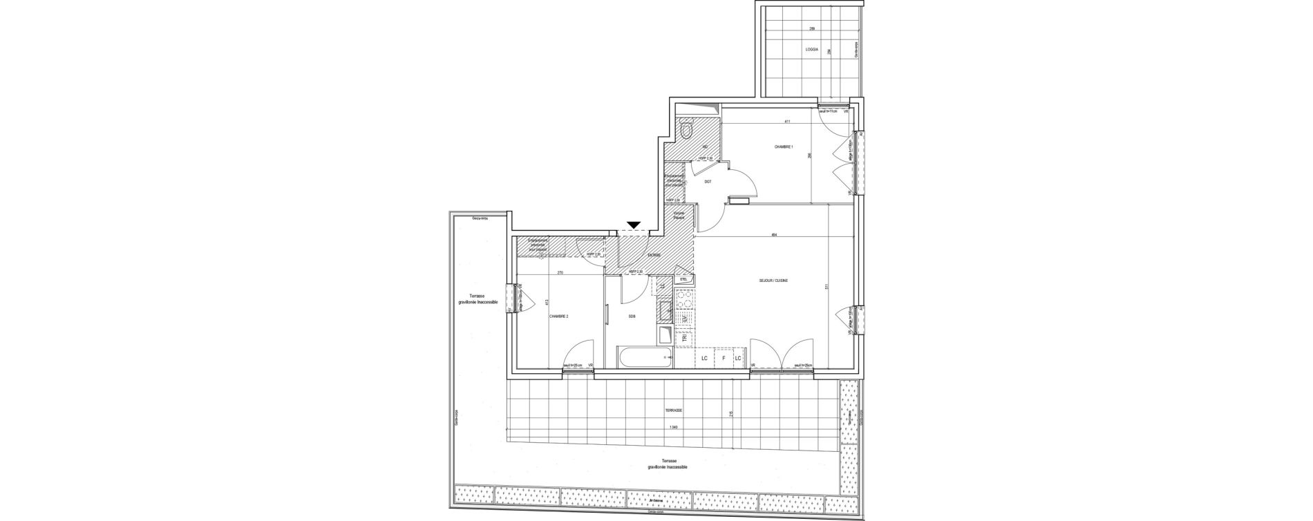 Appartement T3 de 64,30 m2 &agrave; Villeurbanne Gratte-ciel - dedieu - charmettes