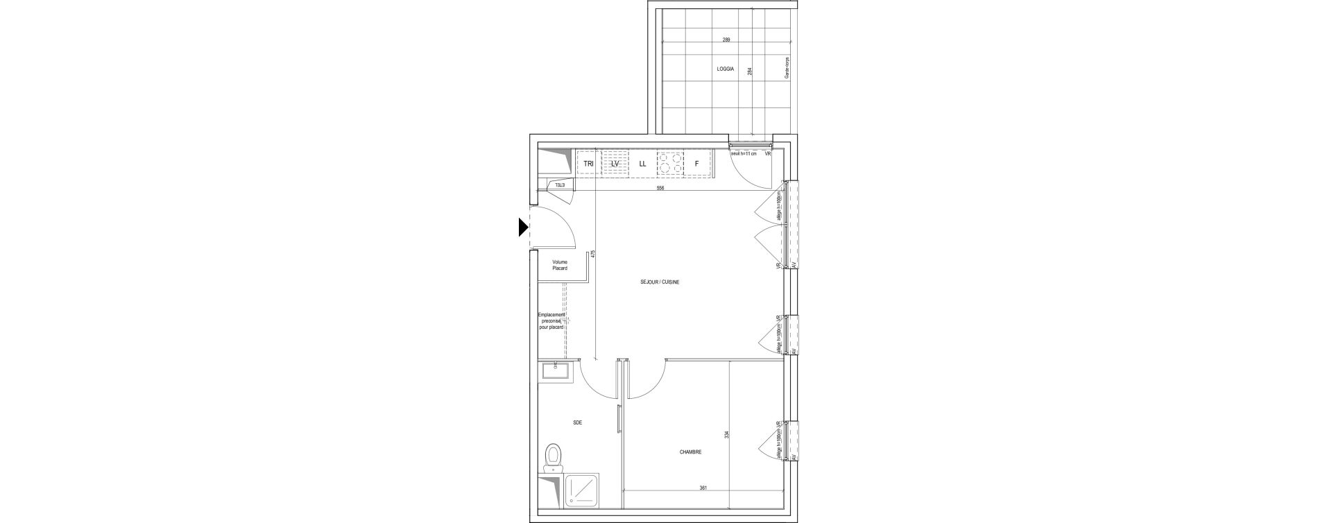 Appartement T2 de 43,50 m2 &agrave; Villeurbanne Gratte-ciel - dedieu - charmettes