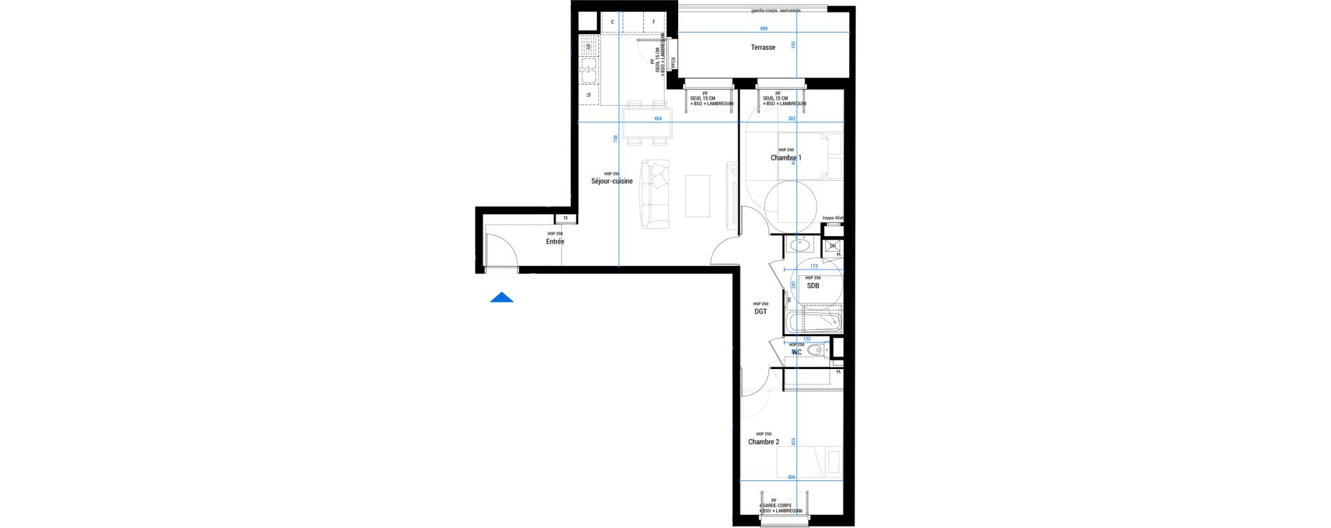 Appartement T3 de 68,85 m2 &agrave; Villeurbanne Charless hernu
