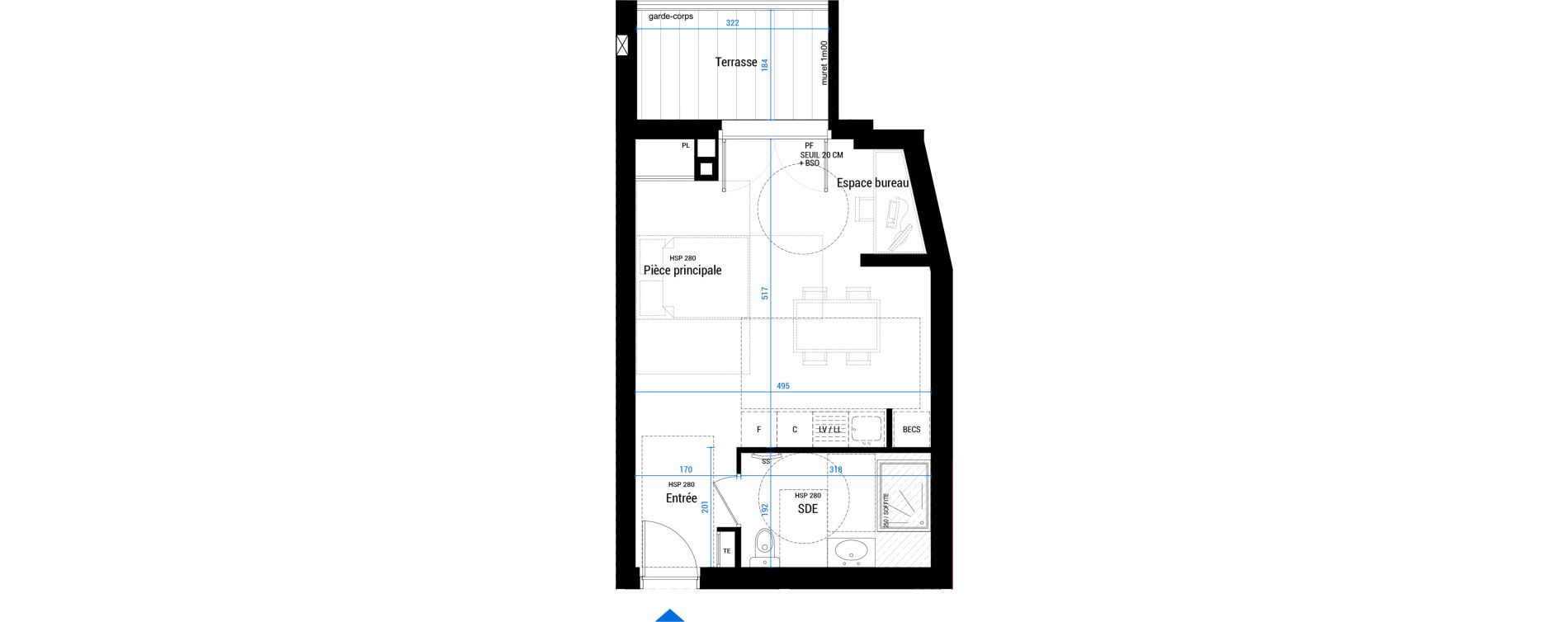 Appartement T1 de 32,15 m2 &agrave; Villeurbanne Charless hernu