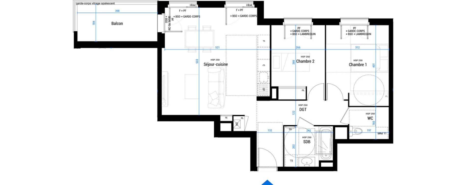 Appartement T3 de 65,70 m2 &agrave; Villeurbanne Charless hernu