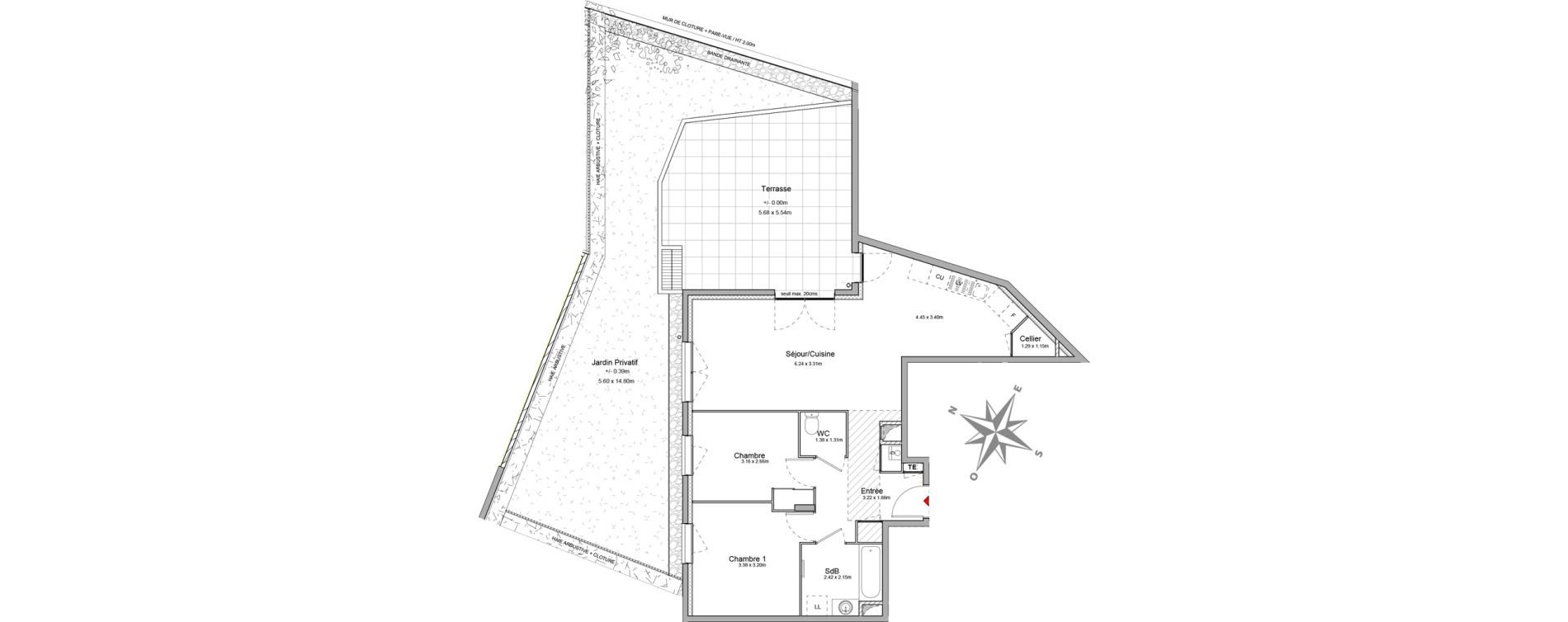 Appartement T3 de 67,59 m2 &agrave; Villeurbanne Buers - croix-luizet