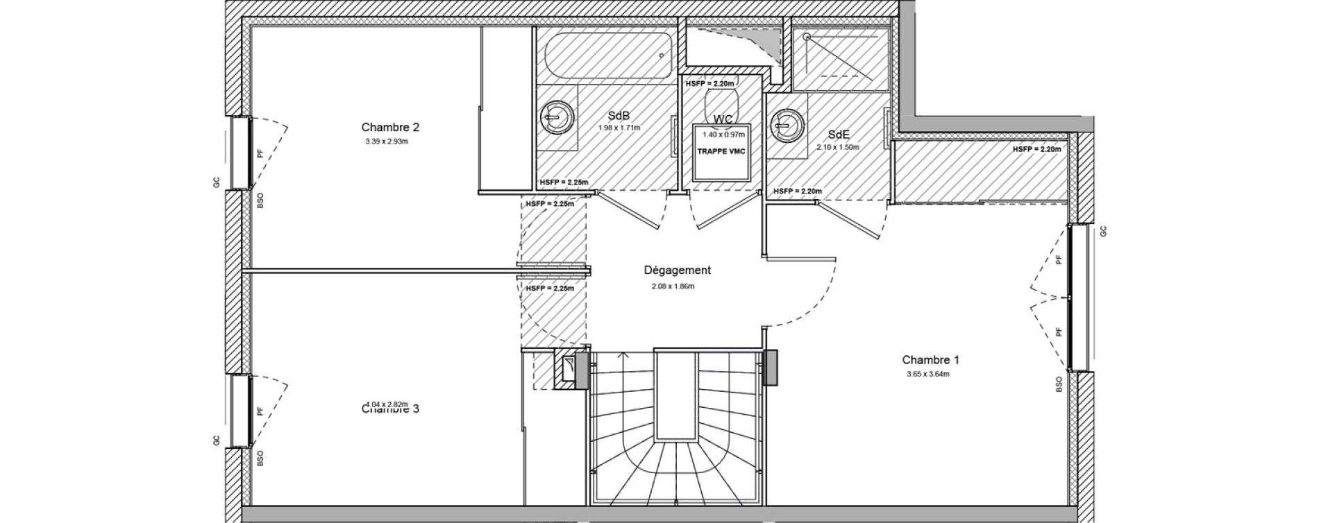 Duplex T4 de 98,14 m2 &agrave; Villeurbanne Buers - croix-luizet