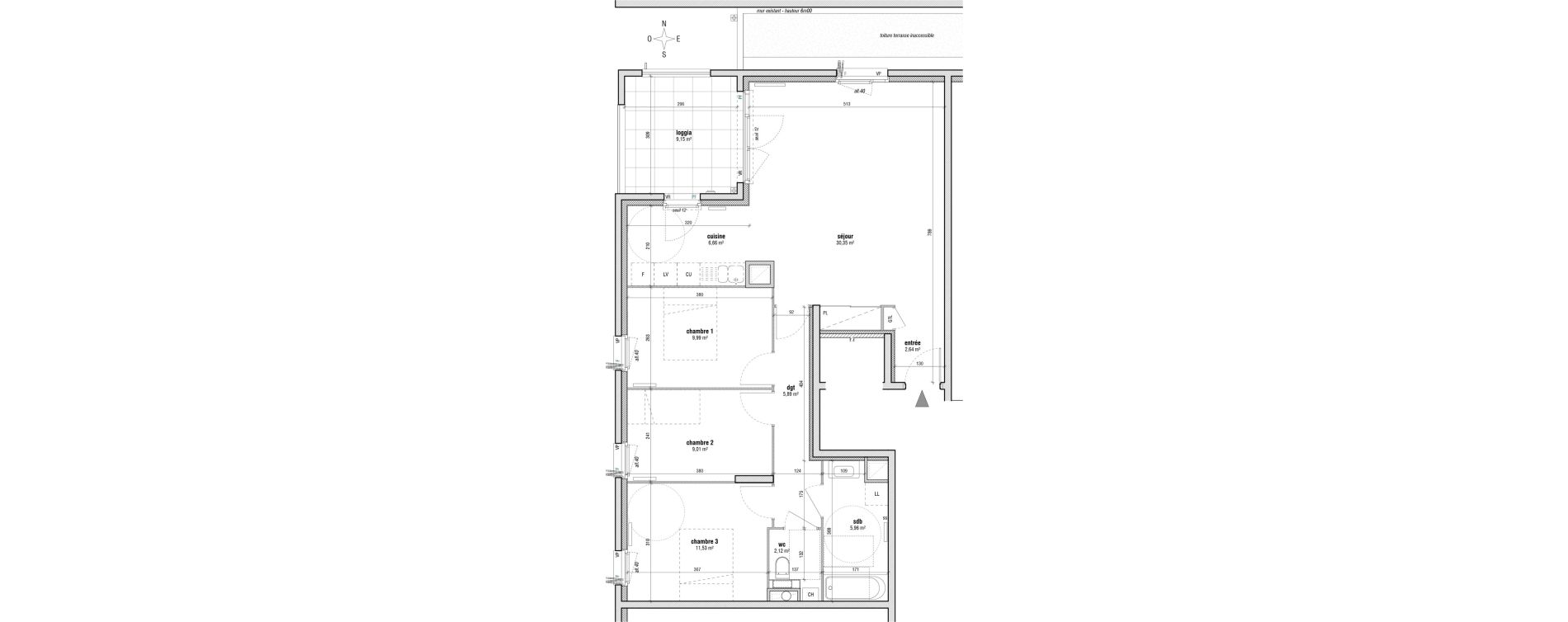 Appartement T4 de 84,16 m2 &agrave; Villeurbanne Gratte-ciel - dedieu - charmettes