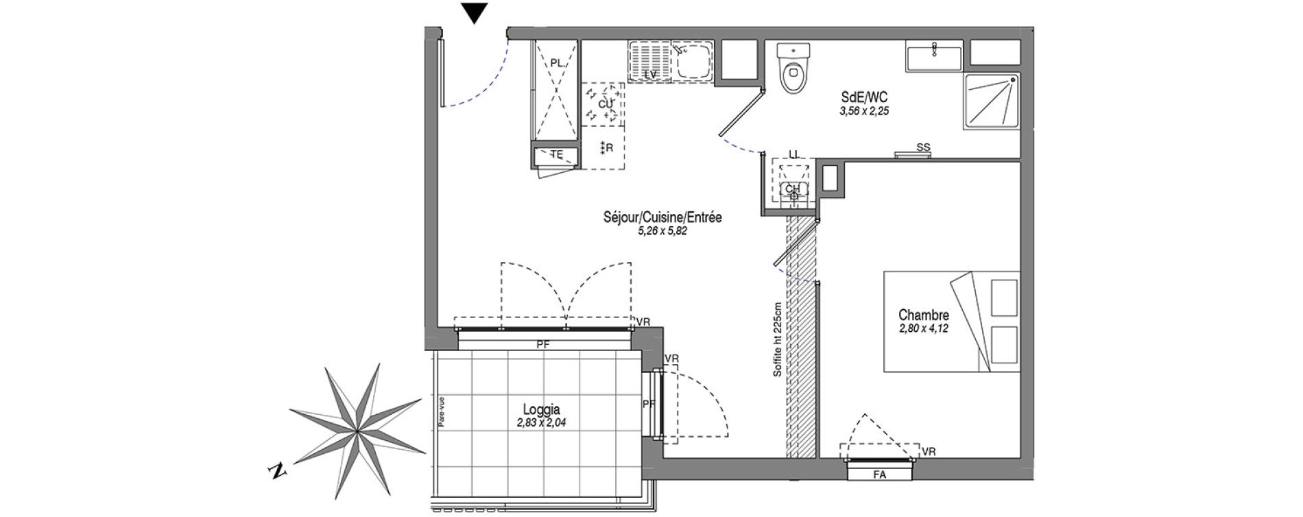 Appartement T2 de 39,67 m2 &agrave; Villeurbanne Buers - croix-luizet