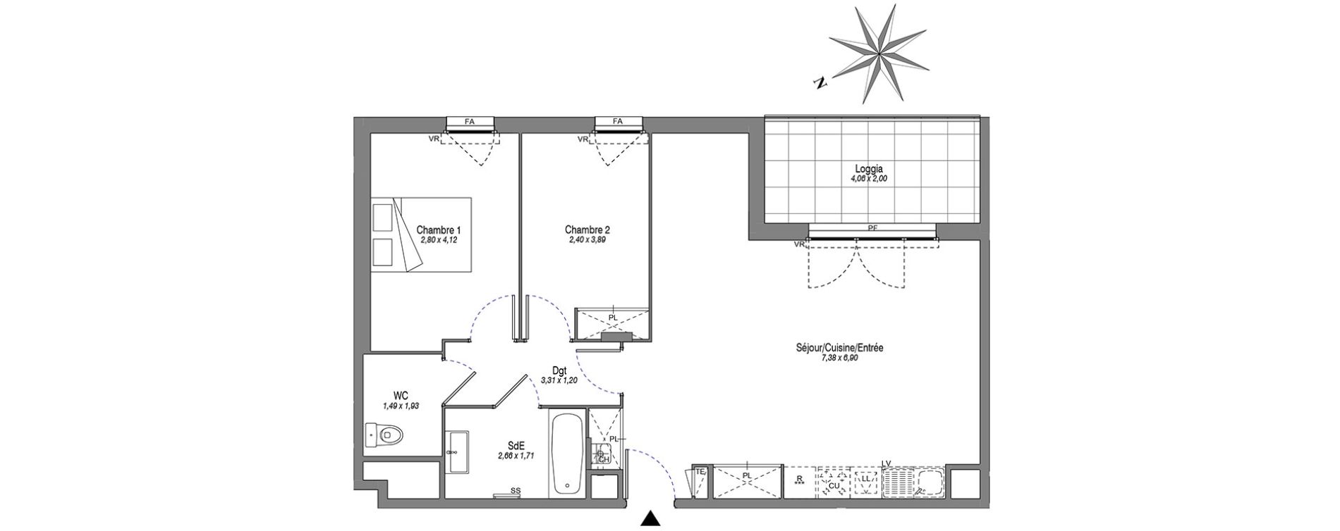 Appartement T3 de 67,37 m2 &agrave; Villeurbanne Buers - croix-luizet