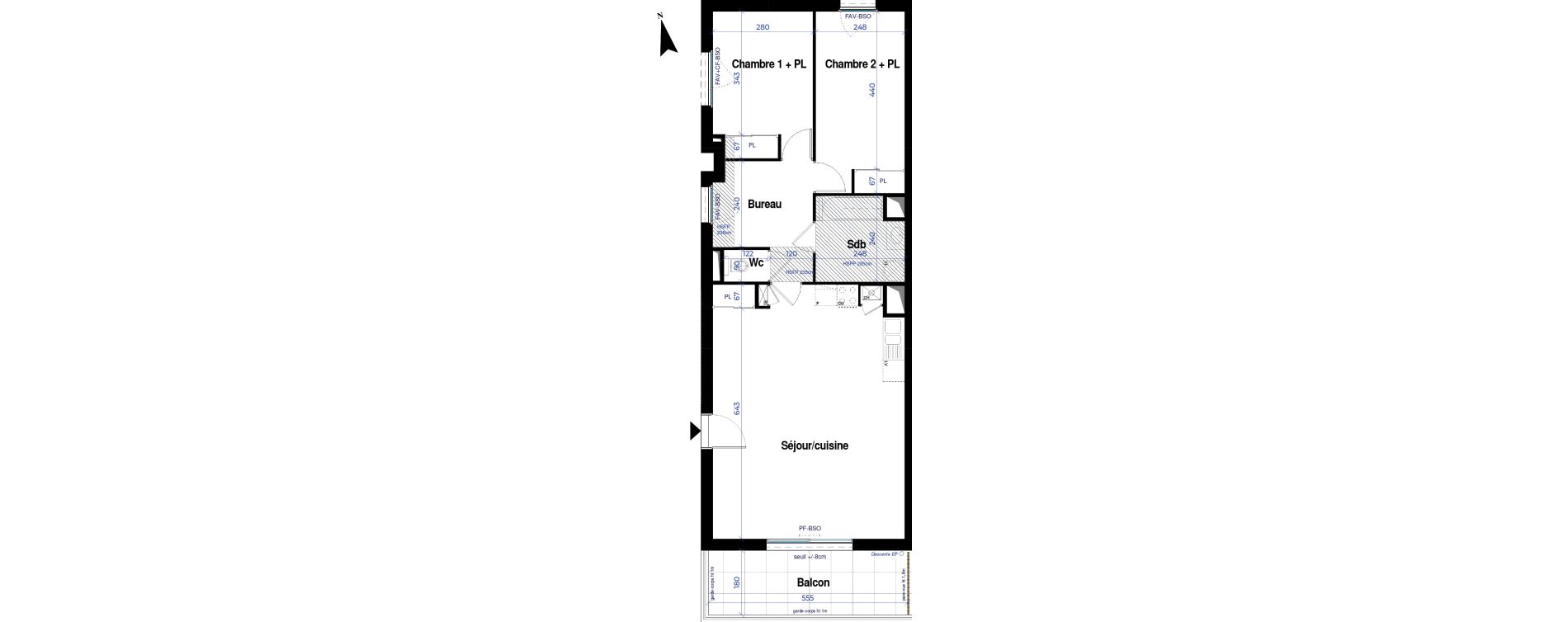Appartement T3 de 75,14 m2 &agrave; Villeurbanne Ferrandi&egrave;re - maisons-neuves