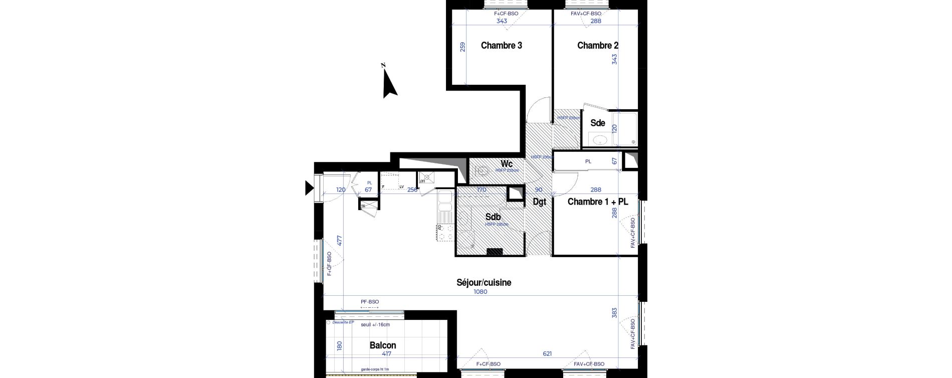 Appartement T4 de 88,97 m2 &agrave; Villeurbanne Ferrandi&egrave;re - maisons-neuves