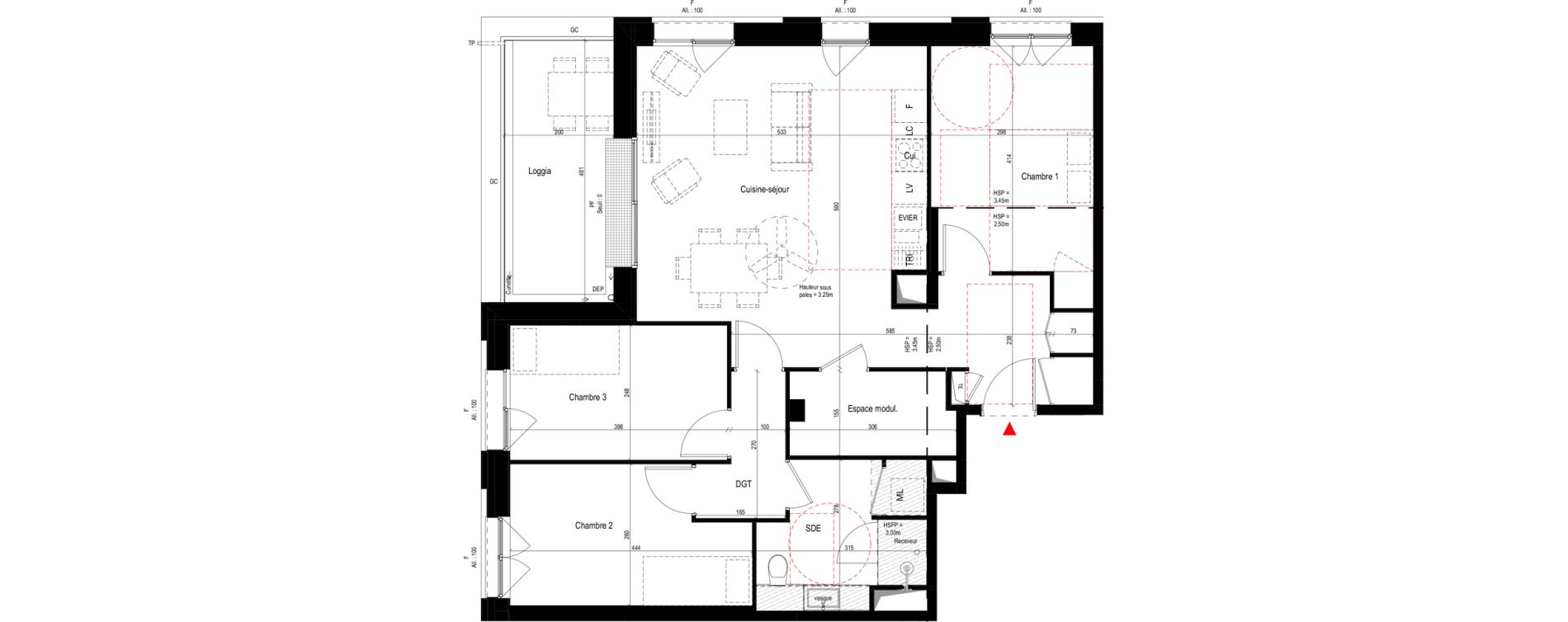 Appartement T4 de 83,60 m2 &agrave; Villeurbanne Grandcl&eacute;ment