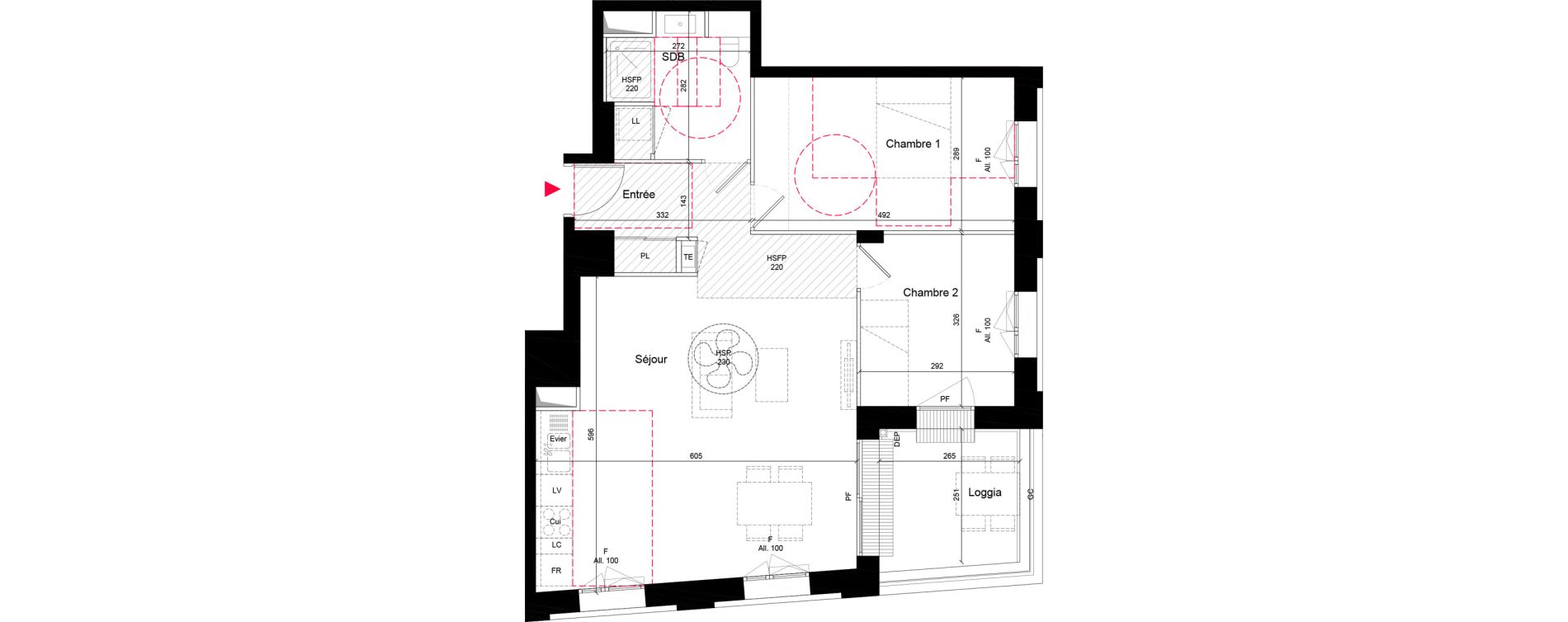 Appartement T3 de 70,50 m2 &agrave; Villeurbanne Grandcl&eacute;ment