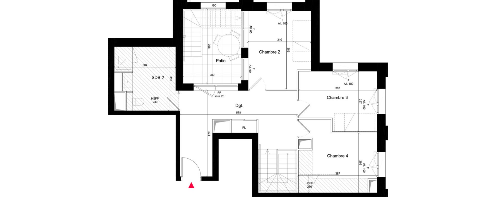 Duplex T5 de 131,40 m2 &agrave; Villeurbanne Grandcl&eacute;ment