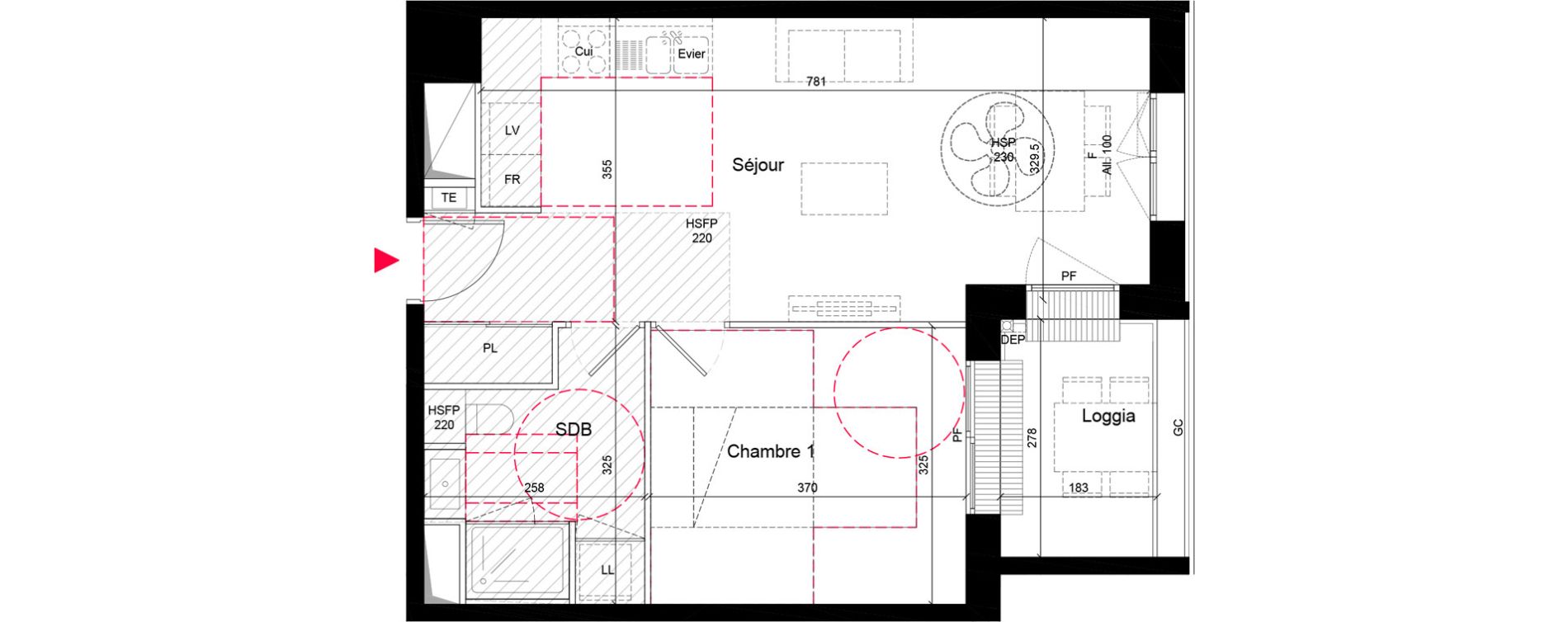 Appartement T2 de 47,20 m2 &agrave; Villeurbanne Grandcl&eacute;ment