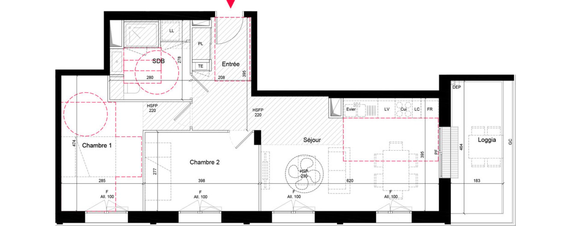 Appartement T3 de 64,30 m2 &agrave; Villeurbanne Grandcl&eacute;ment