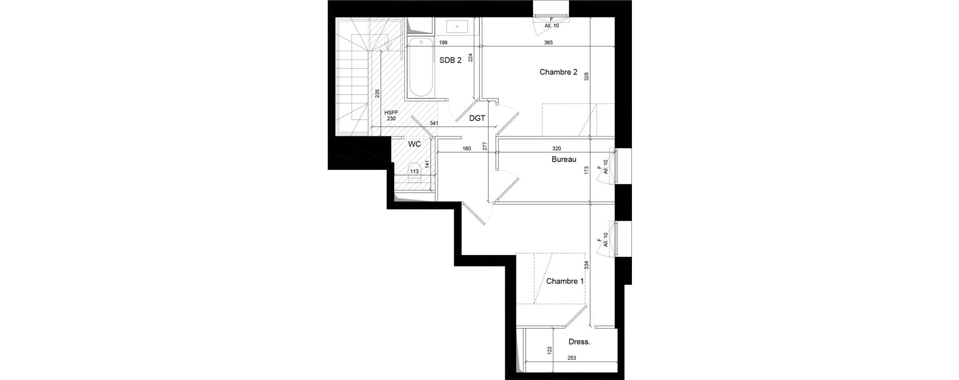 Duplex T3 de 87,10 m2 &agrave; Villeurbanne Grandcl&eacute;ment