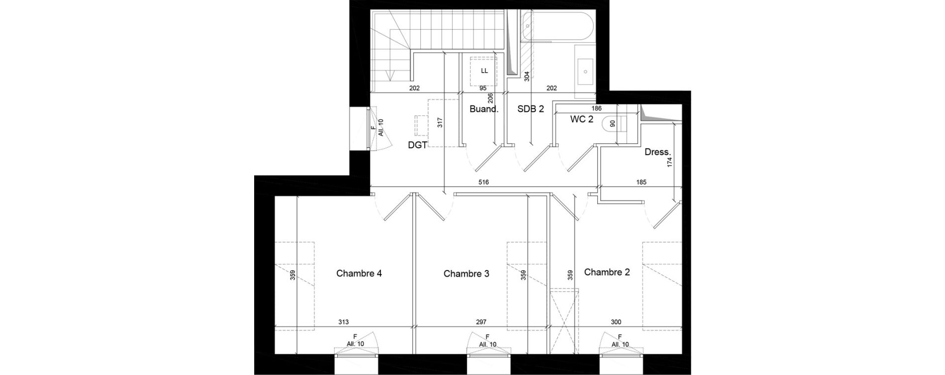 Duplex T5 de 105,00 m2 &agrave; Villeurbanne Grandcl&eacute;ment