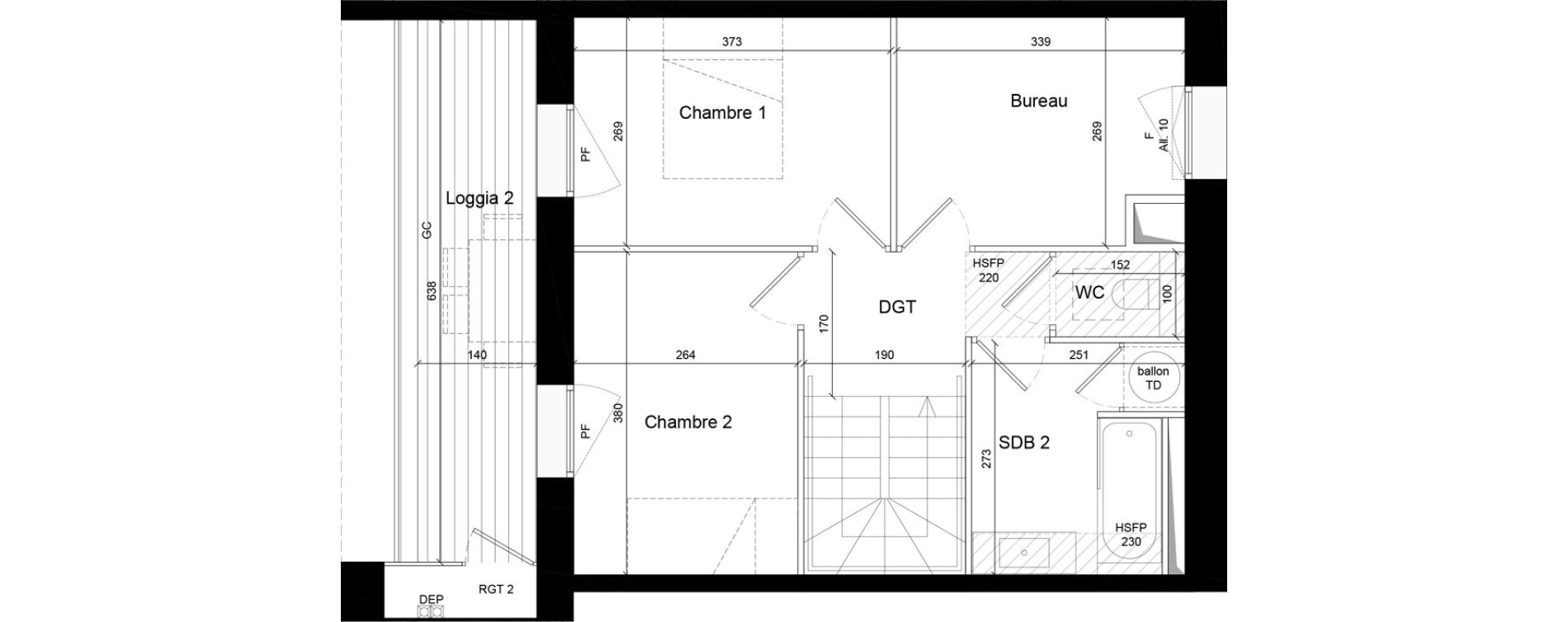 Duplex T3 de 82,80 m2 &agrave; Villeurbanne Grandcl&eacute;ment