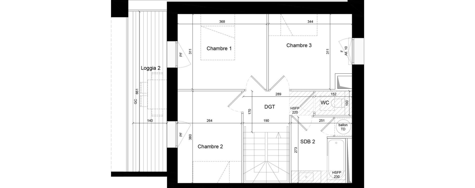 Duplex T4 de 88,40 m2 &agrave; Villeurbanne Grandcl&eacute;ment